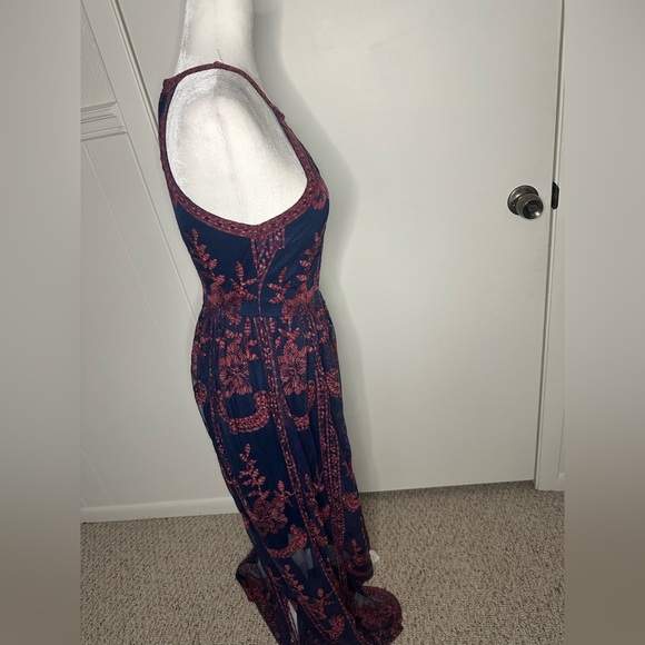 Altar'd State Blue and Red Halter Maxi Mesh dress size S - Picture 7 of 11